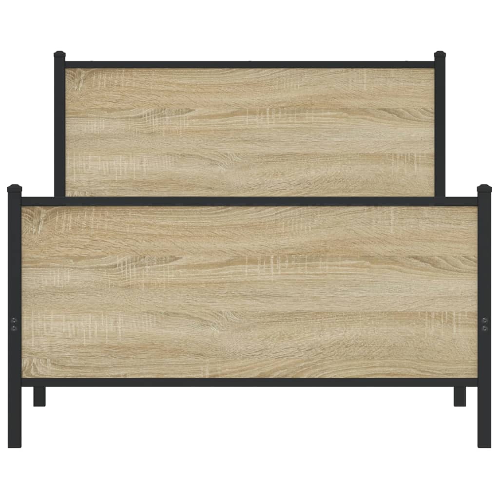 Metalni okvir kreveta bez madraca boja hrasta sonome 100x200 cm