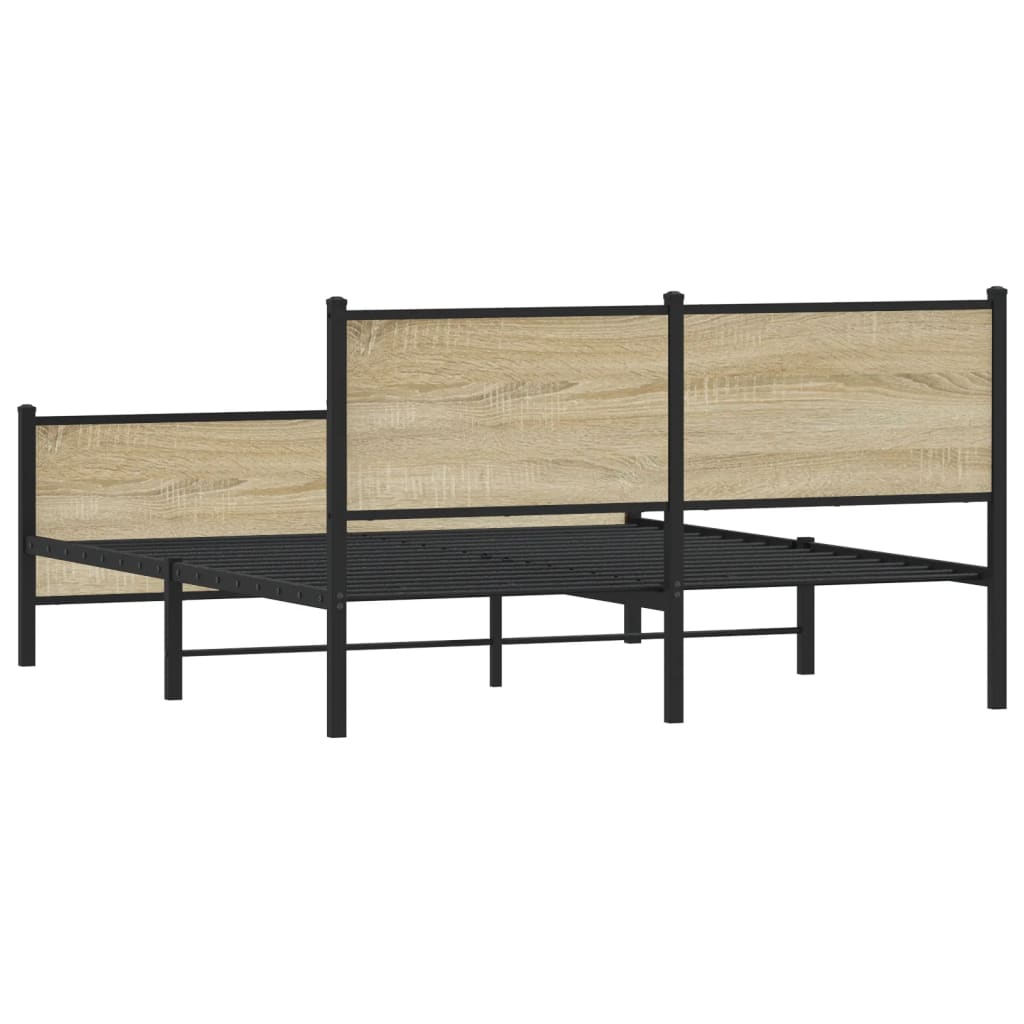 Metalni okvir kreveta bez madraca boja hrasta sonome 137x190 cm
