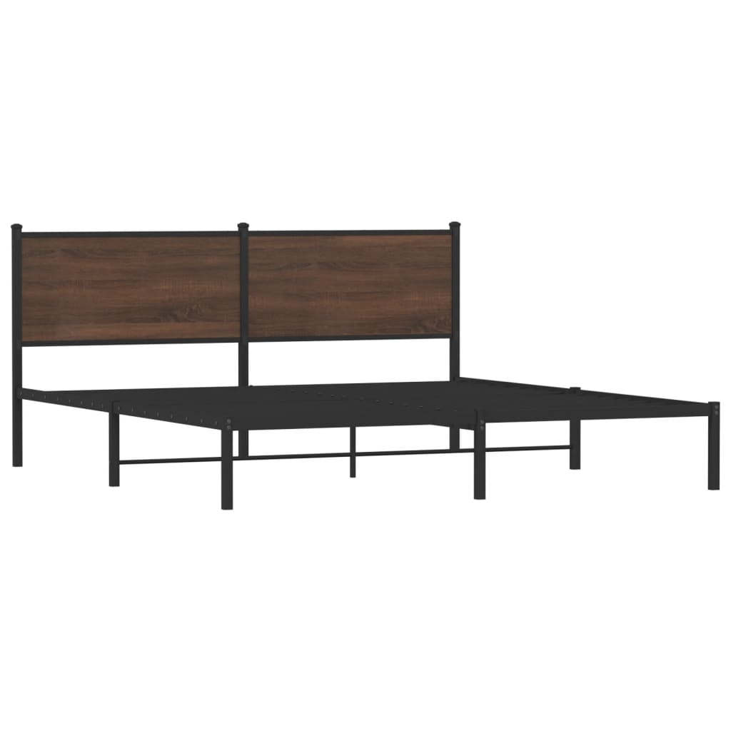 Metalni okvir kreveta bez madraca smeđa boja hrasta 180x200 cm