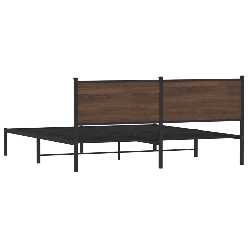 Metalni okvir kreveta bez madraca smeđa boja hrasta 180x200 cm