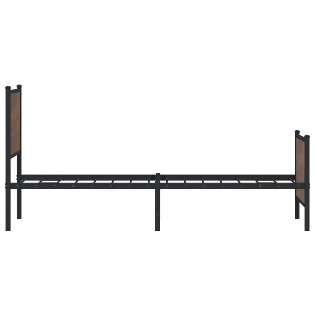 Metalni okvir kreveta bez madraca smeđi hrast 90x190 cm