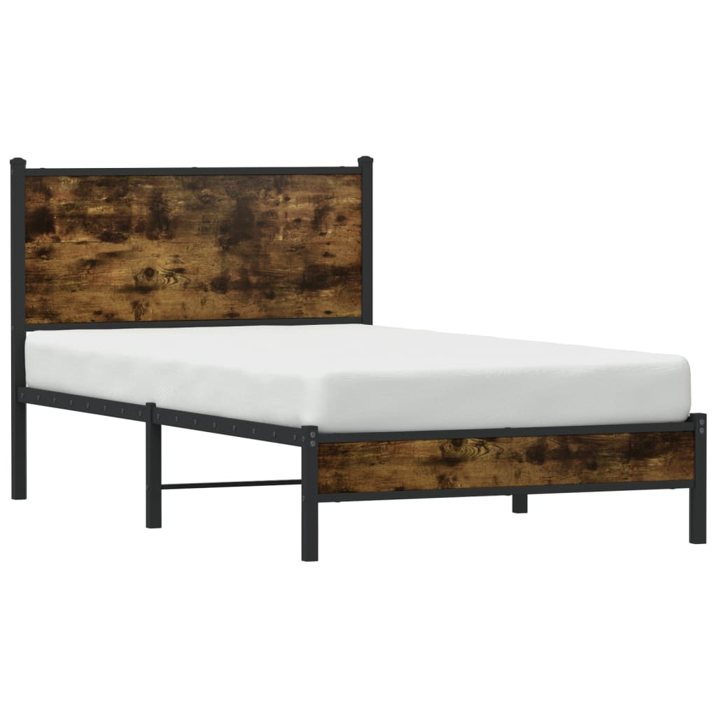 Metalni okvir kreveta bez madraca boja hrasta 100x190 cm