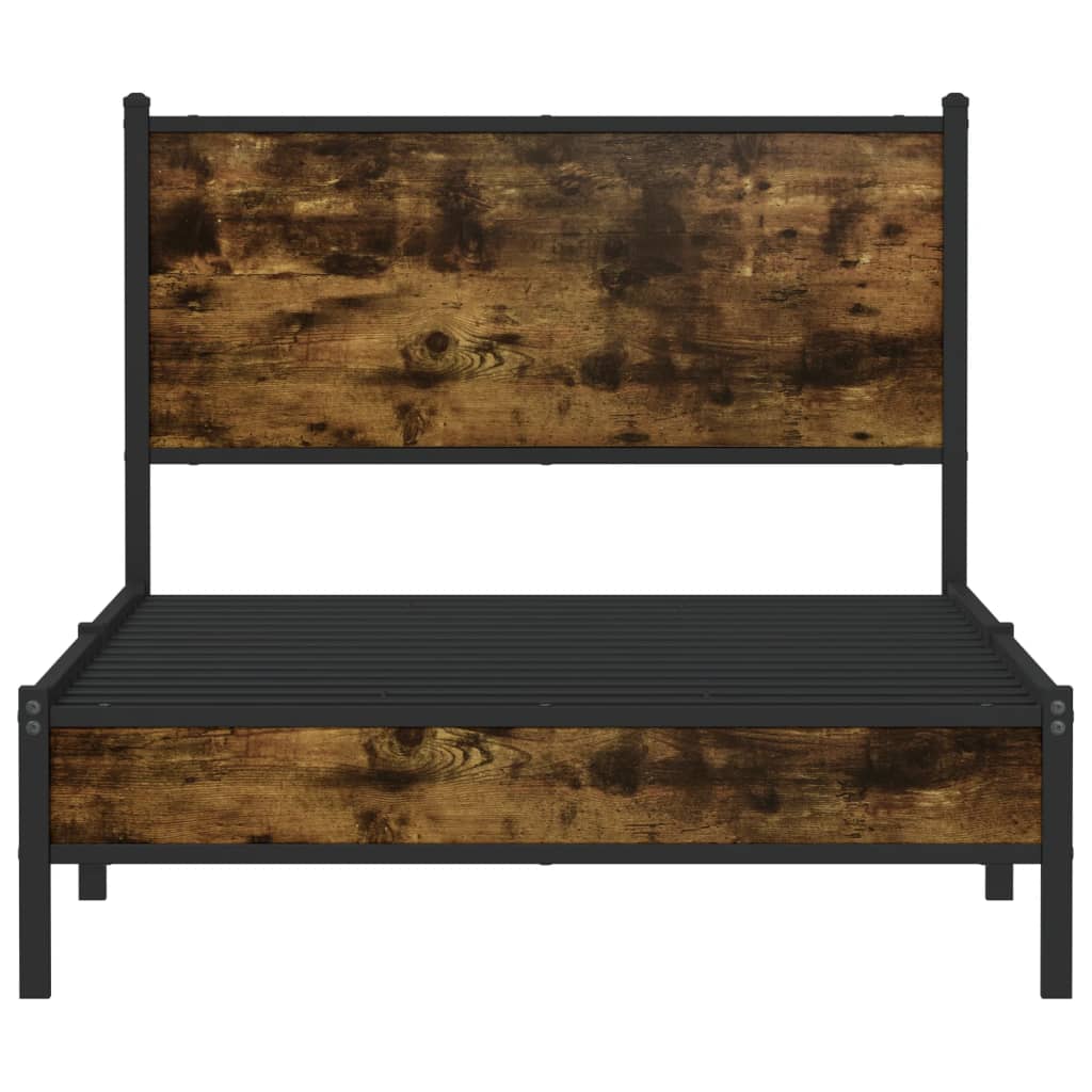 Metalni okvir kreveta bez madraca boja hrasta 100x190 cm