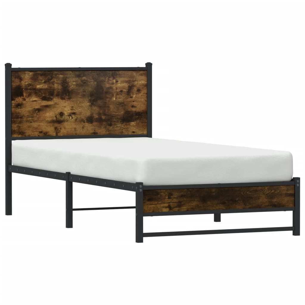 Metalni okvir kreveta bez madraca boja hrasta 90x200 cm