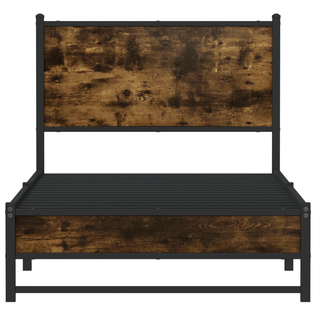 Metalni okvir kreveta bez madraca boja hrasta 90x200 cm
