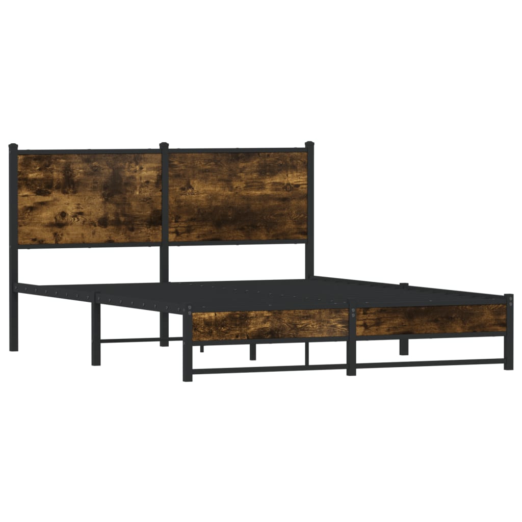 Metalni okvir kreveta bez madraca boja hrasta 140x190 cm