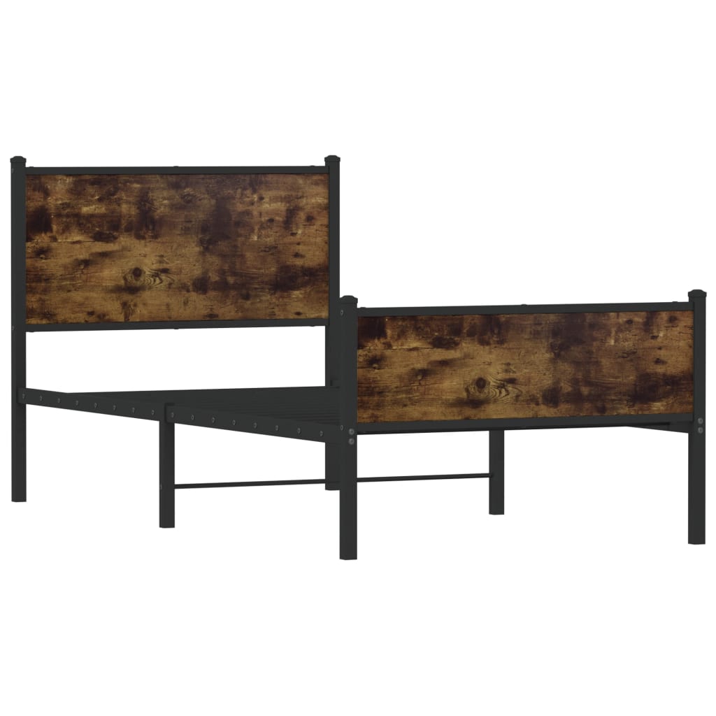 Metalni okvir kreveta bez madraca boja hrasta 90x200 cm