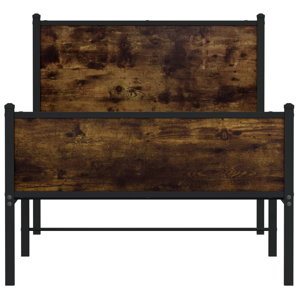 Metalni okvir kreveta bez madraca boja hrasta 90x200 cm