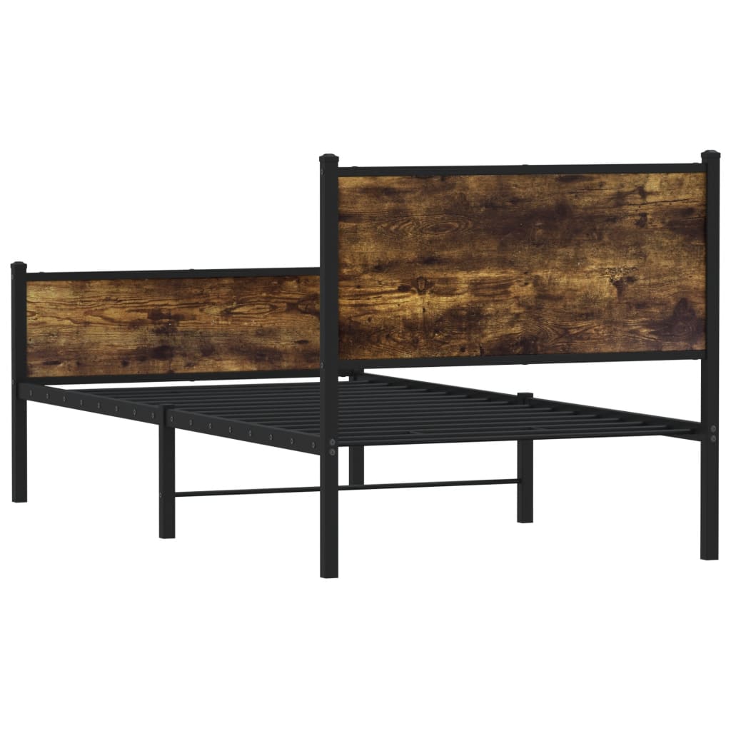 Metalni okvir kreveta bez madraca boja hrasta 90x200 cm