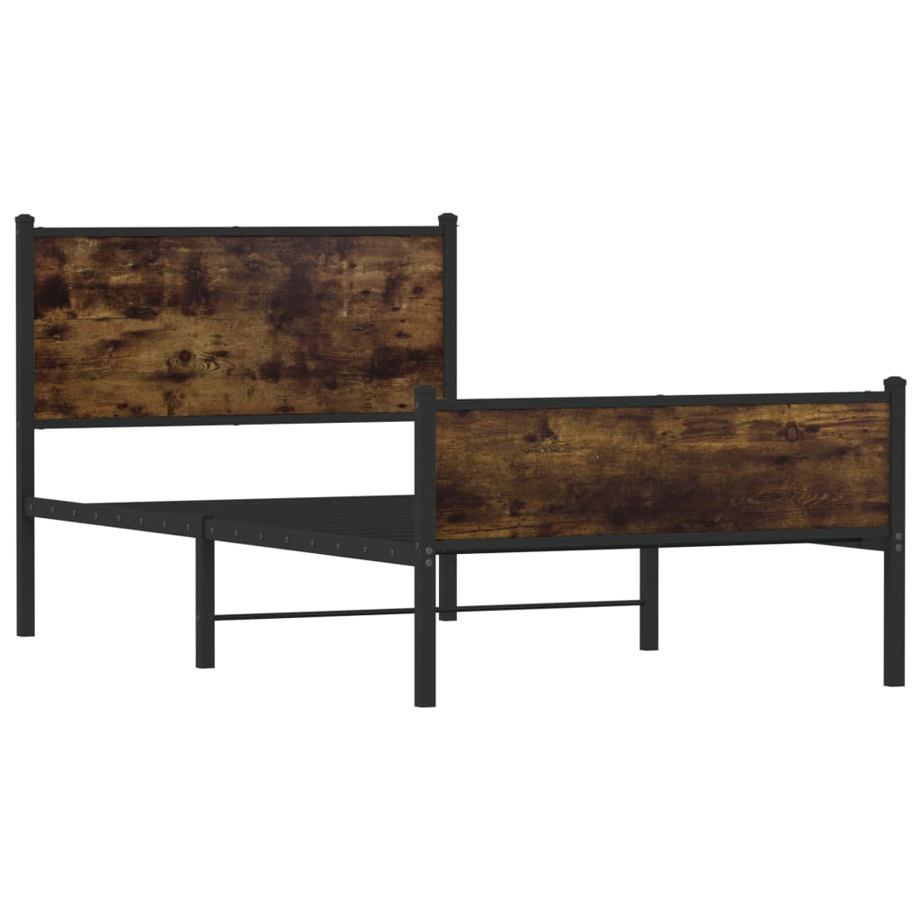 Metalni okvir kreveta bez madraca boja hrasta 100x190 cm
