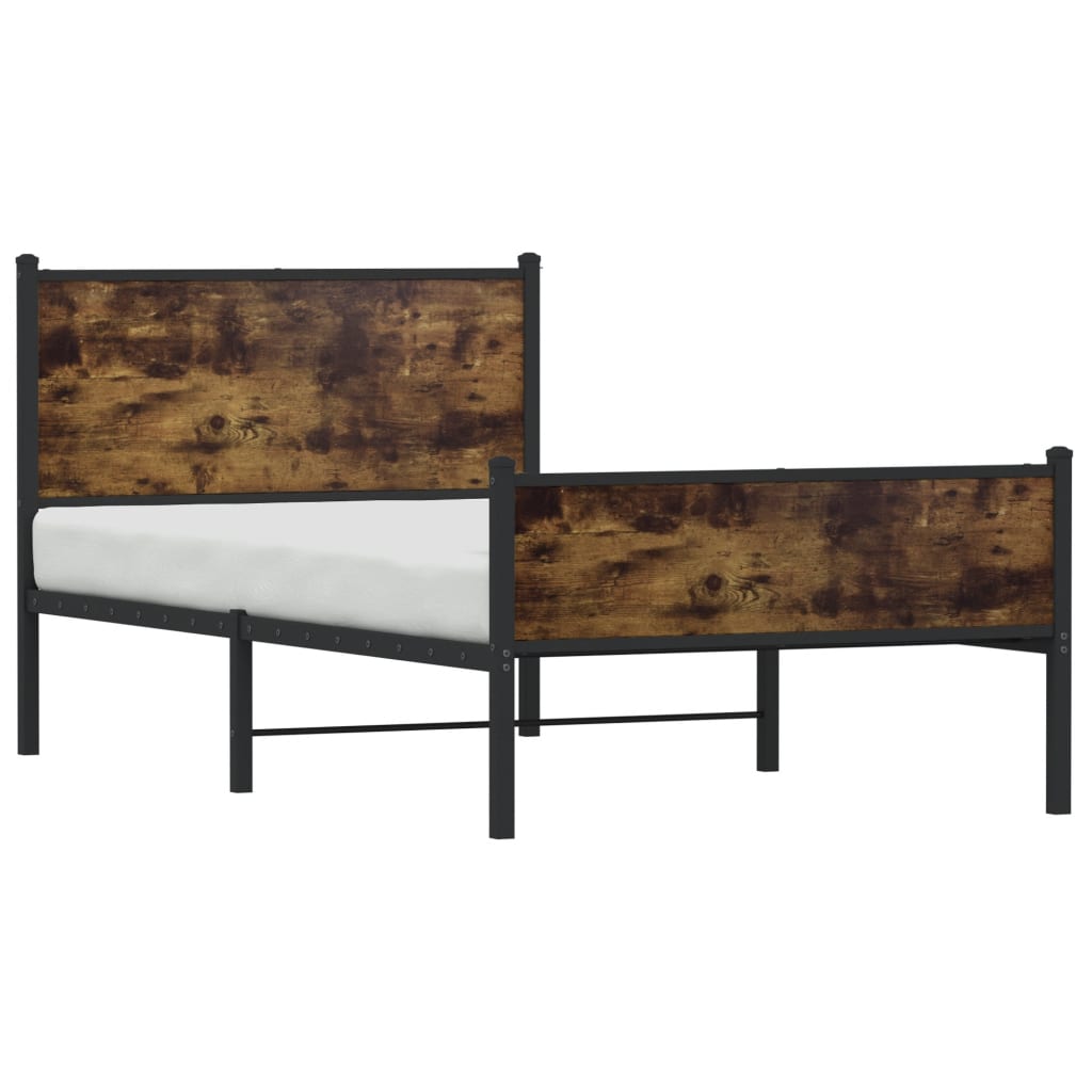 Metalni okvir kreveta bez madraca boja hrasta 100x190 cm