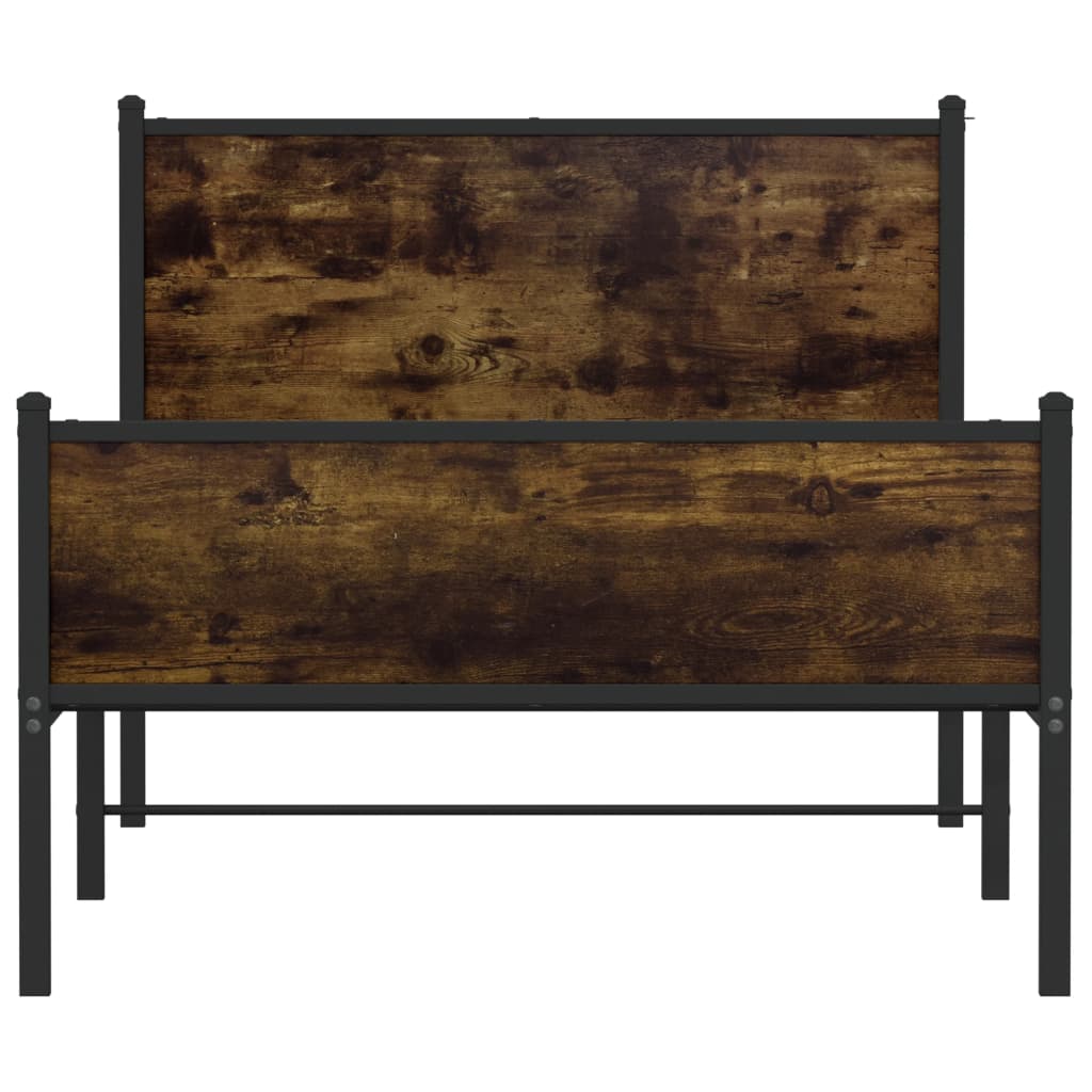 Metalni okvir kreveta bez madraca boja hrasta 100x190 cm