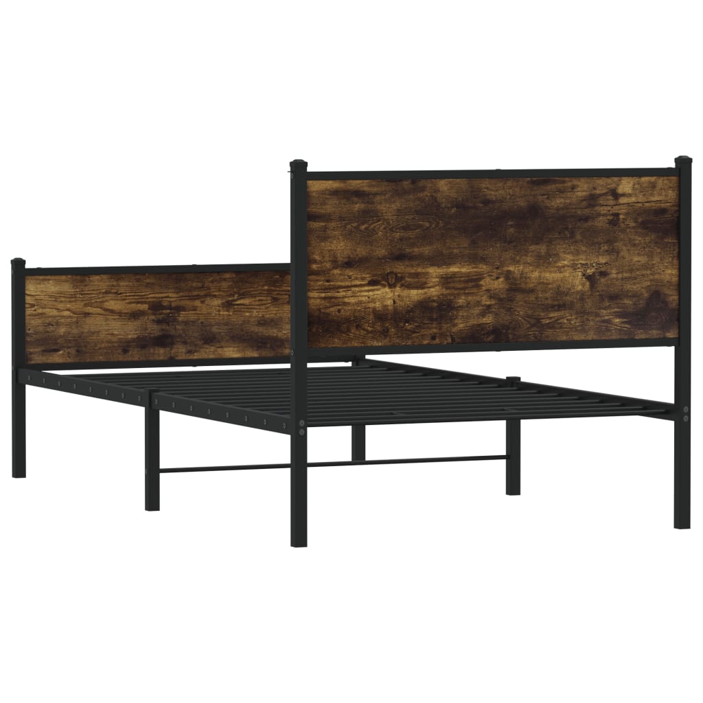 Metalni okvir kreveta bez madraca boja hrasta 100x190 cm