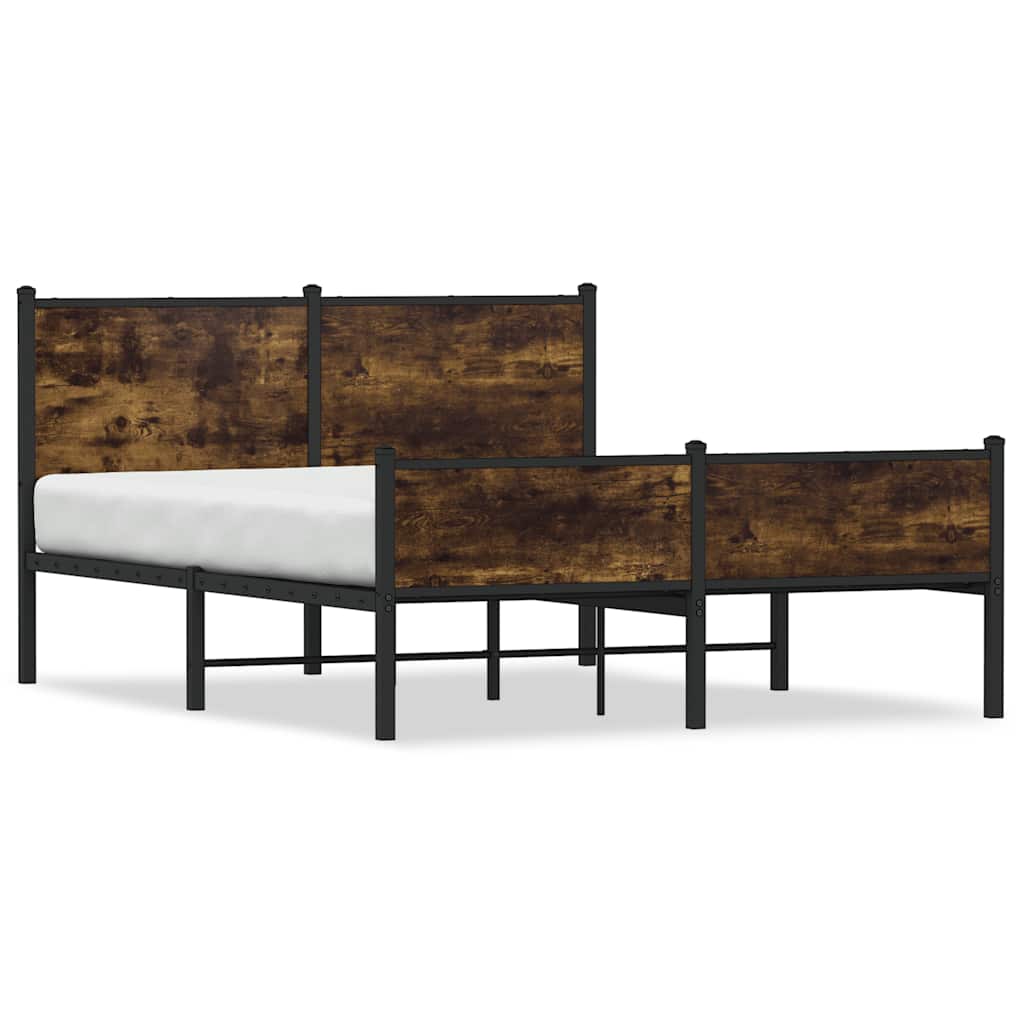 Metalni okvir kreveta bez madraca boja hrasta 140x190 cm