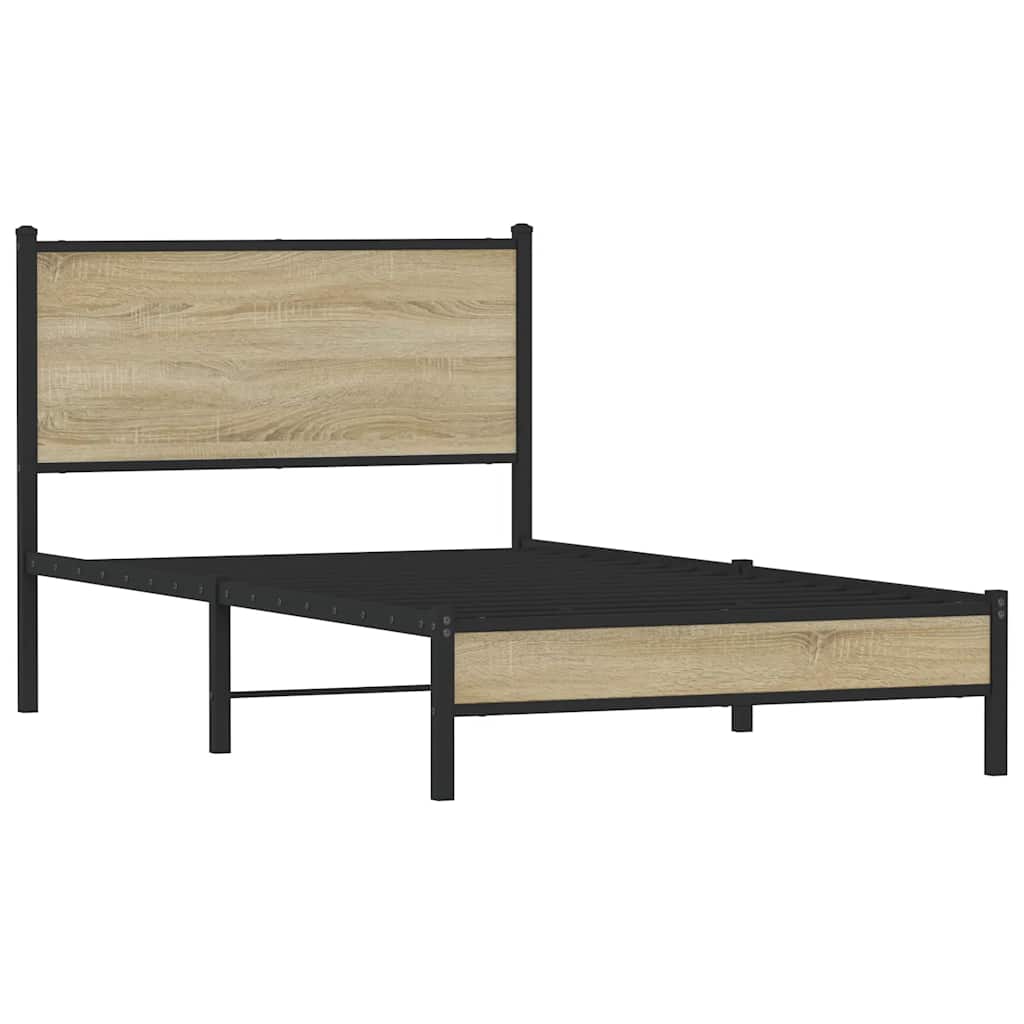 Metalni okvir kreveta bez madraca boja hrasta sonome 107x203 cm