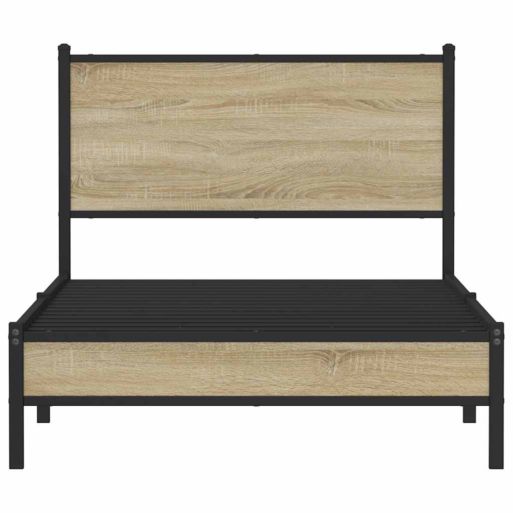 Metalni okvir kreveta bez madraca boja hrasta sonome 107x203 cm