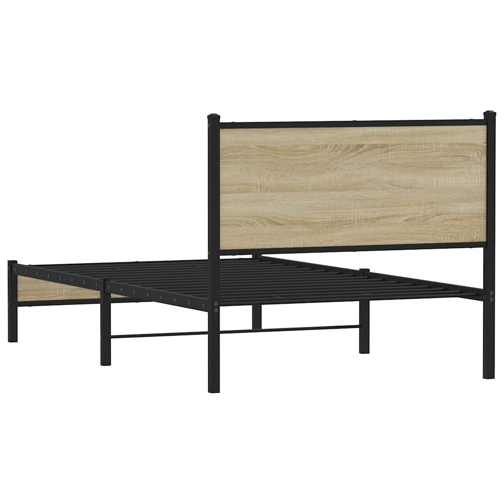 Metalni okvir kreveta bez madraca boja hrasta sonome 107x203 cm