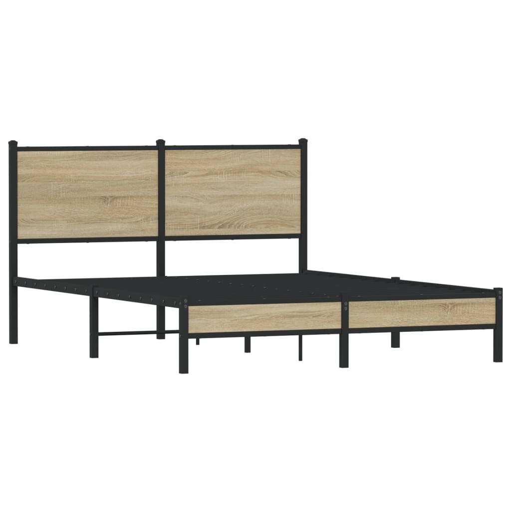 Metalni okvir kreveta bez madraca boja hrasta sonome 140x190 cm