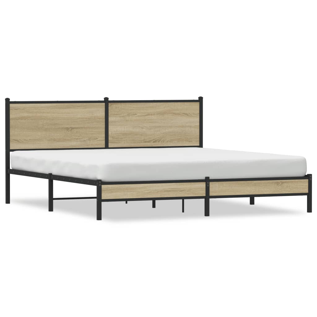 Metalni okvir kreveta bez madraca boja hrasta sonome 160x200 cm