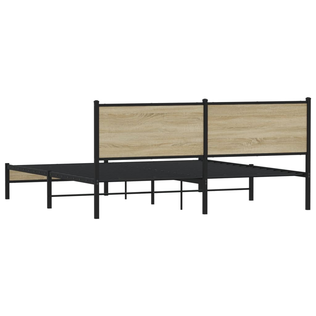 Metalni okvir kreveta bez madraca boja hrasta sonome 160x200 cm