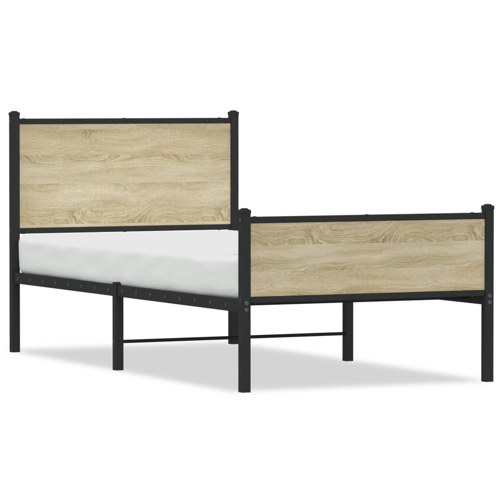 Metalni okvir kreveta bez madraca boja hrasta sonome 80x200 cm
