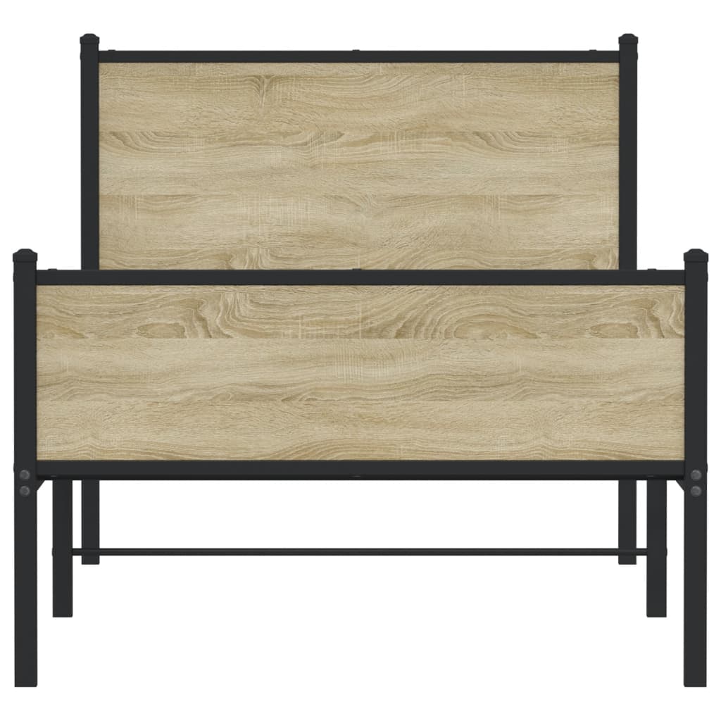 Metalni okvir kreveta bez madraca boja hrasta sonome 107x203 cm