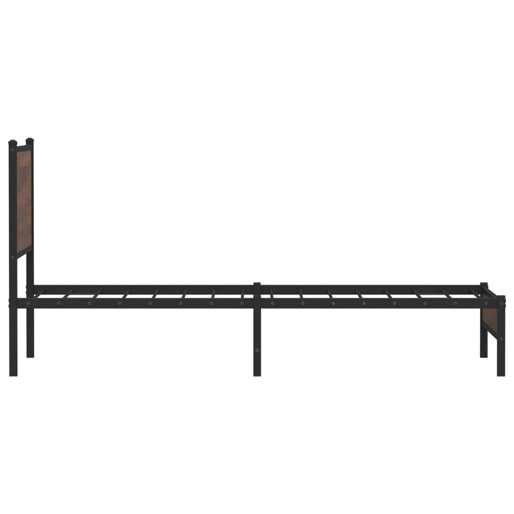 Metalni okvir kreveta bez madraca smeđi hrast 90x190 cm