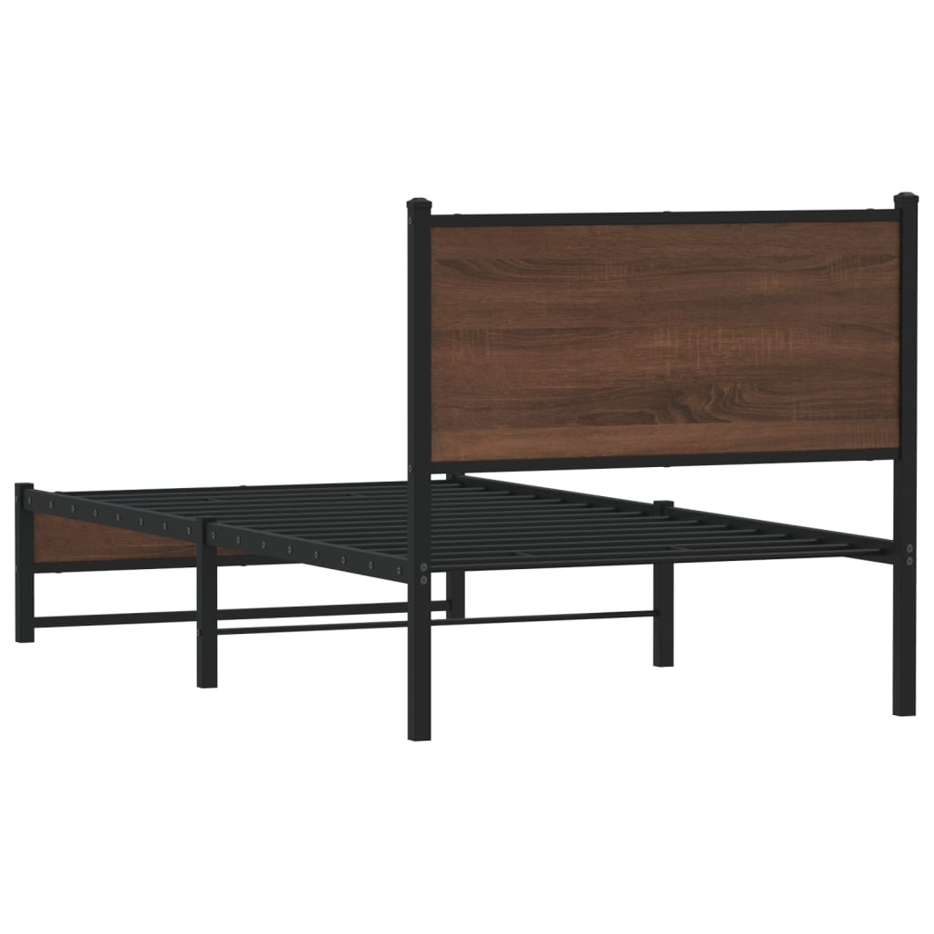 Metalni okvir kreveta bez madraca smeđi hrast 80x200 cm
