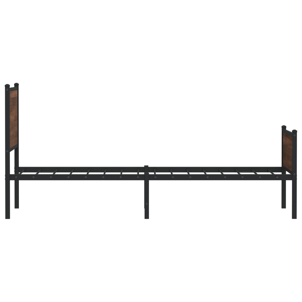 Metalni okvir kreveta bez madraca smeđi hrast 90x200 cm