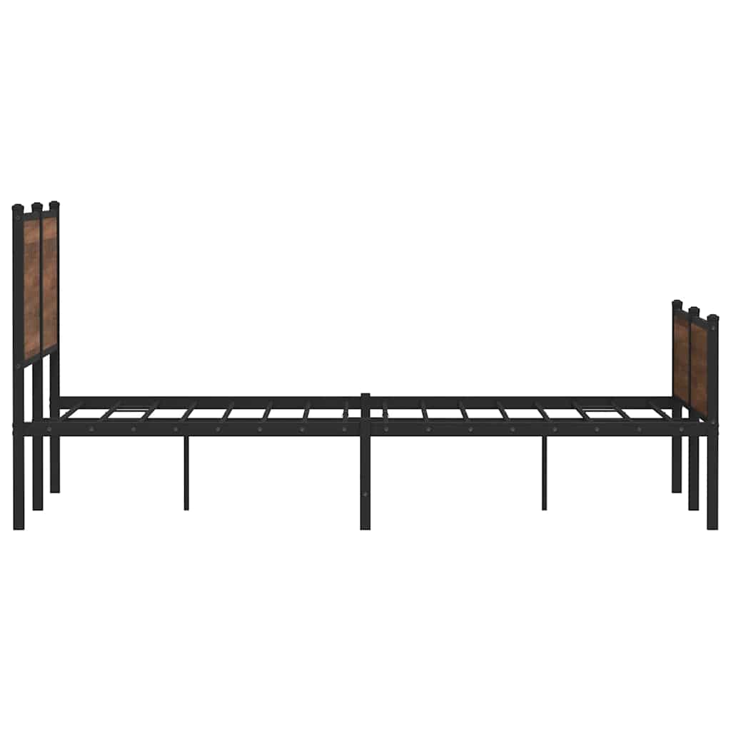 Metalni okvir kreveta bez madraca smeđa boja hrasta 137x190 cm