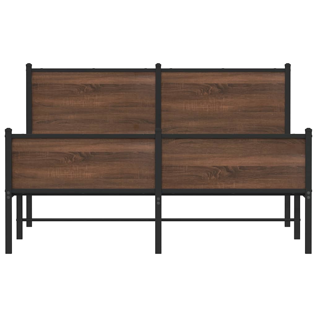 Metalni okvir kreveta bez madraca smeđa boja hrasta 140x190 cm