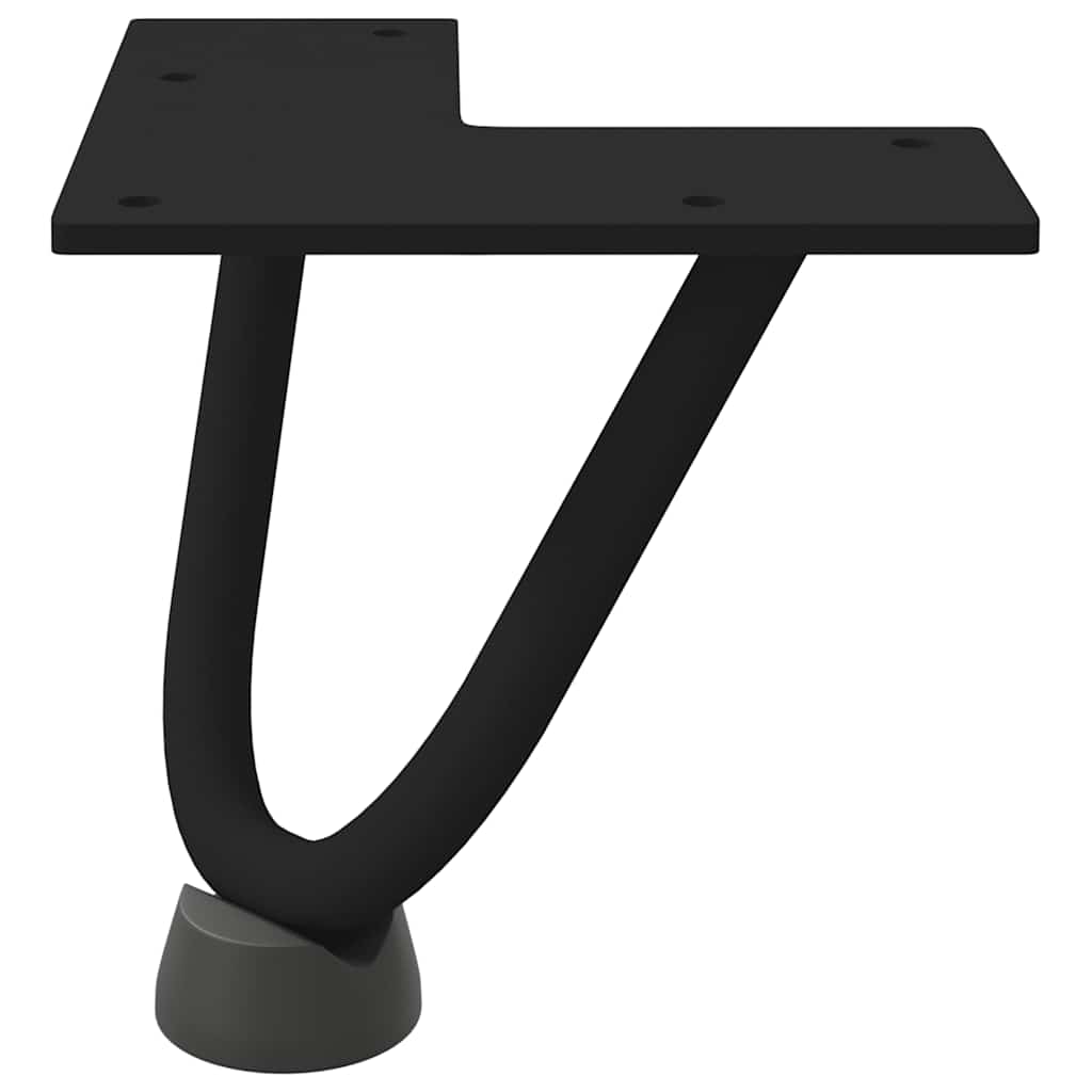 Noge za ukosnice za stolić za kavu 4 kom. Crne 10 cm Puni čelik