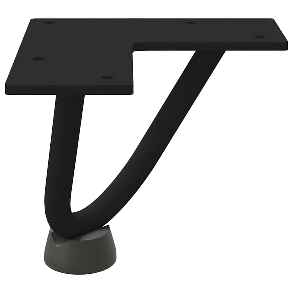 Noge za ukosnice za stolić za kavu 4 kom. Crne 10 cm Puni čelik