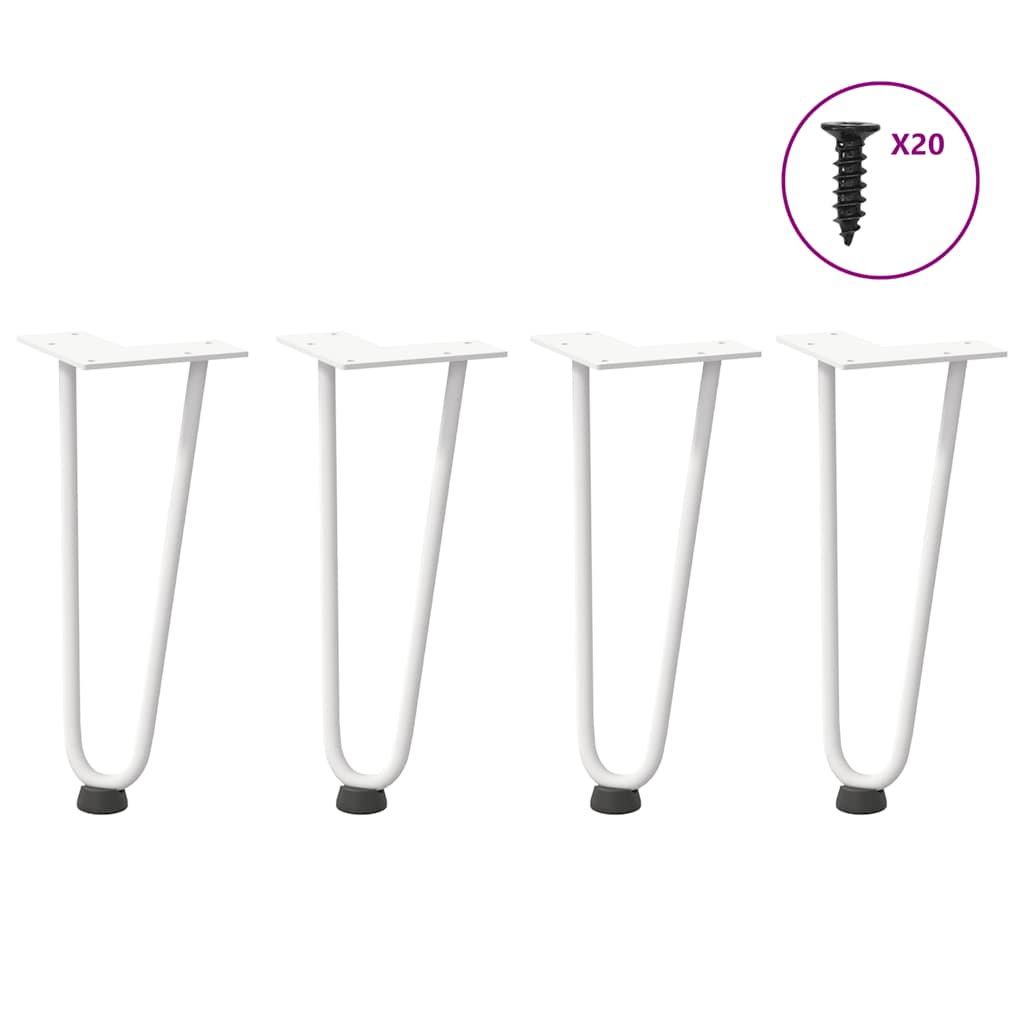 Noge s ukosnicama za stolić za kavu 4 kom. bijele 30 cm, puni čelik