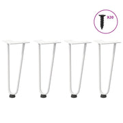 Noge s ukosnicama za stolić za kavu 4 kom. bijele 30 cm, puni čelik