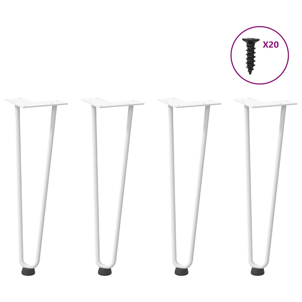 Noge s ukosnicama za stolić za kavu 4 kom. bijele 42 cm, puni čelik