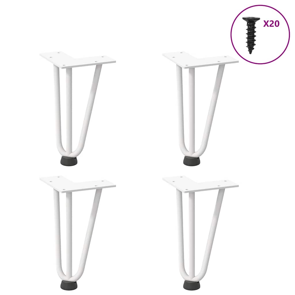 Noge s ukosnicama za stolić za kavu 4 kom. bijele 20 cm, puni čelik