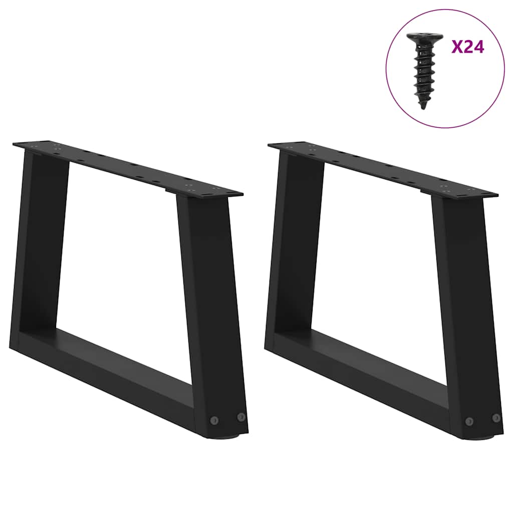 Noge za klub stolić V-oblika 2 kom Crne 70 x (30-31,3) cm Čelik