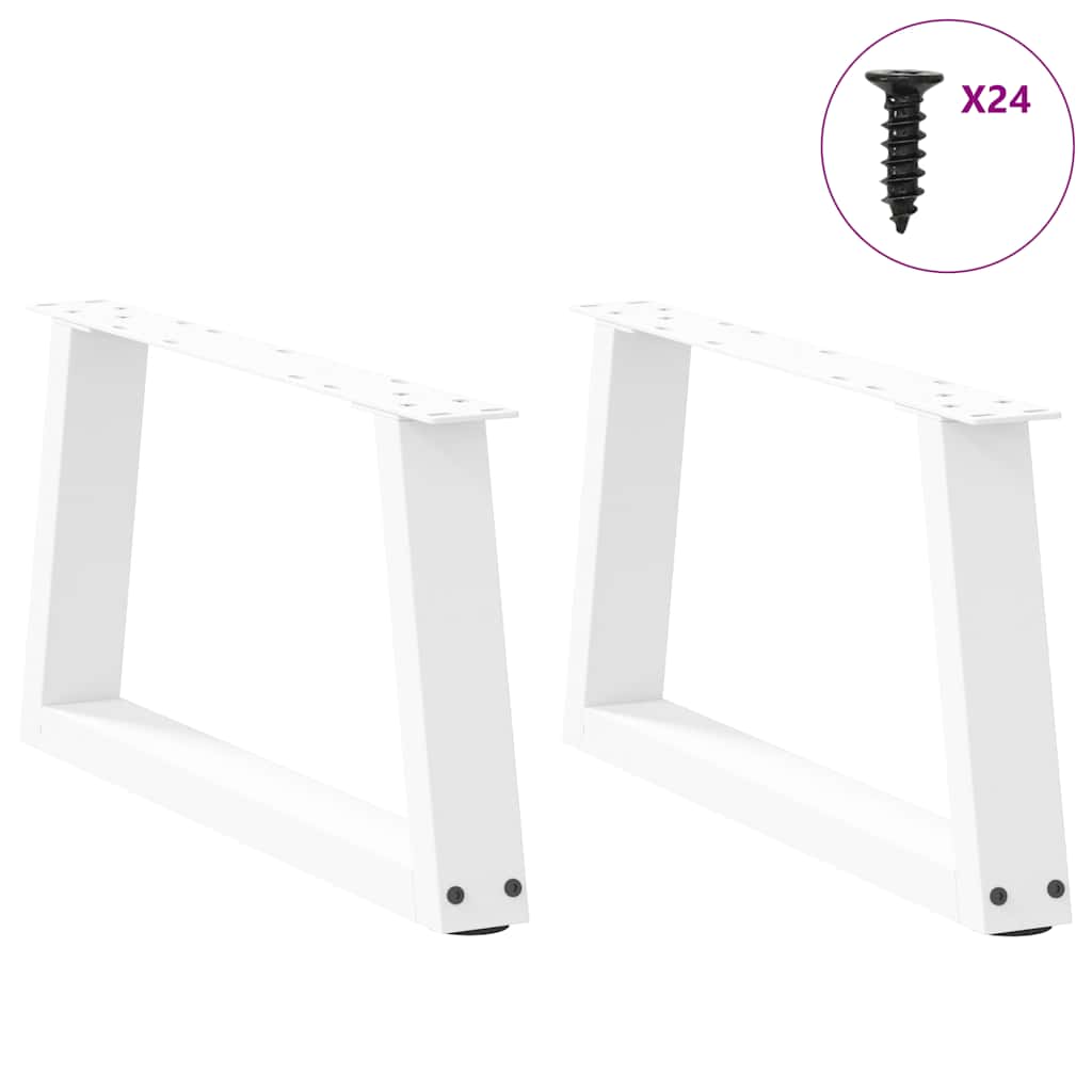 Noge za klub stolić V-oblika 2 kom Bijele 70 x (30-31,3) cm Čelik