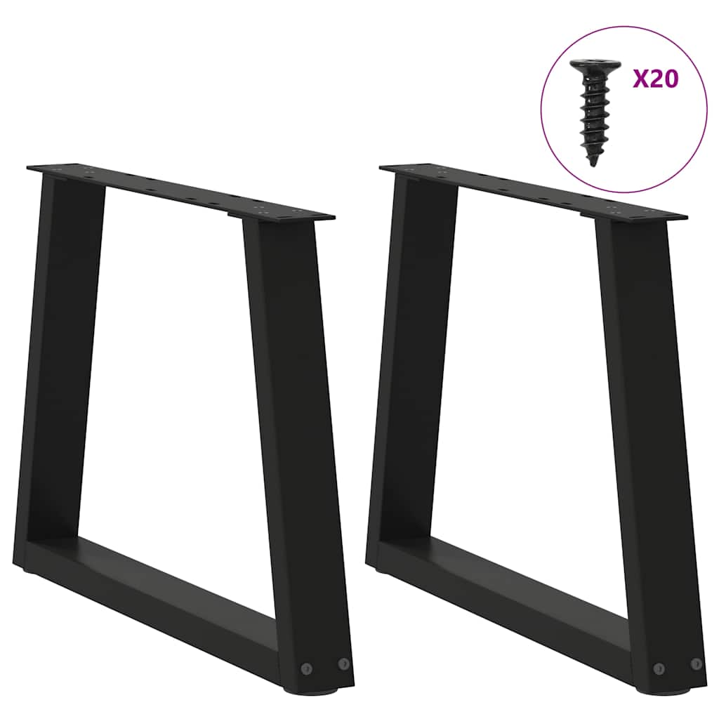 Noge za klub stolić V-oblika 2 kom Crne 50 x (42-43,3) cm Čelik