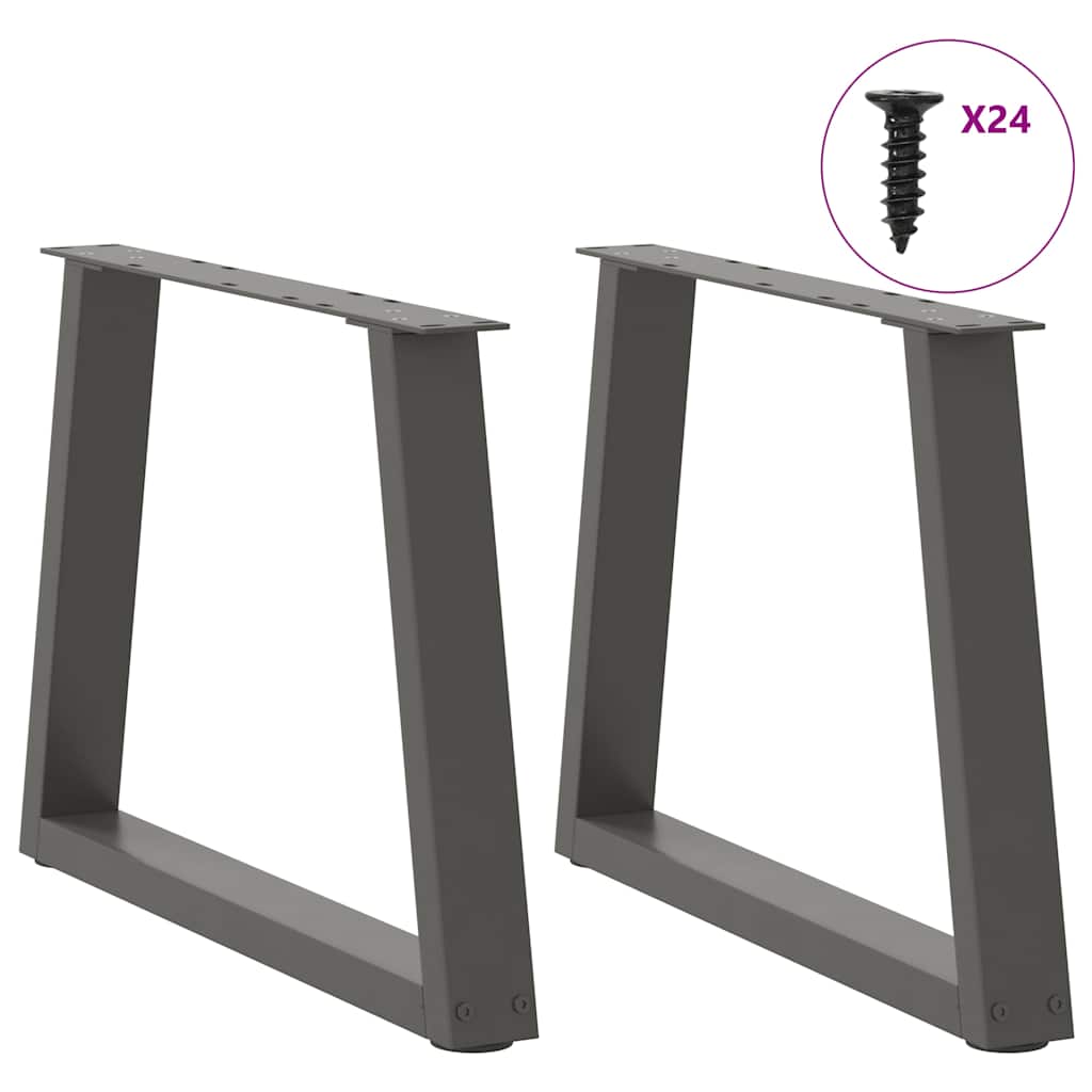 Noge za klub stolić V-oblika 2 kom antracit 60 x (42-43,3) cm čelik