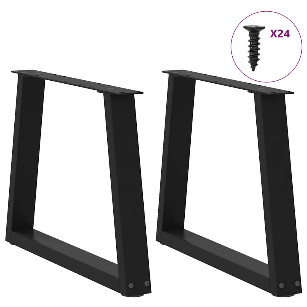 Noge za klub stolić V-oblika 2 kom Crne 70 x (42-43,3) cm Čelik