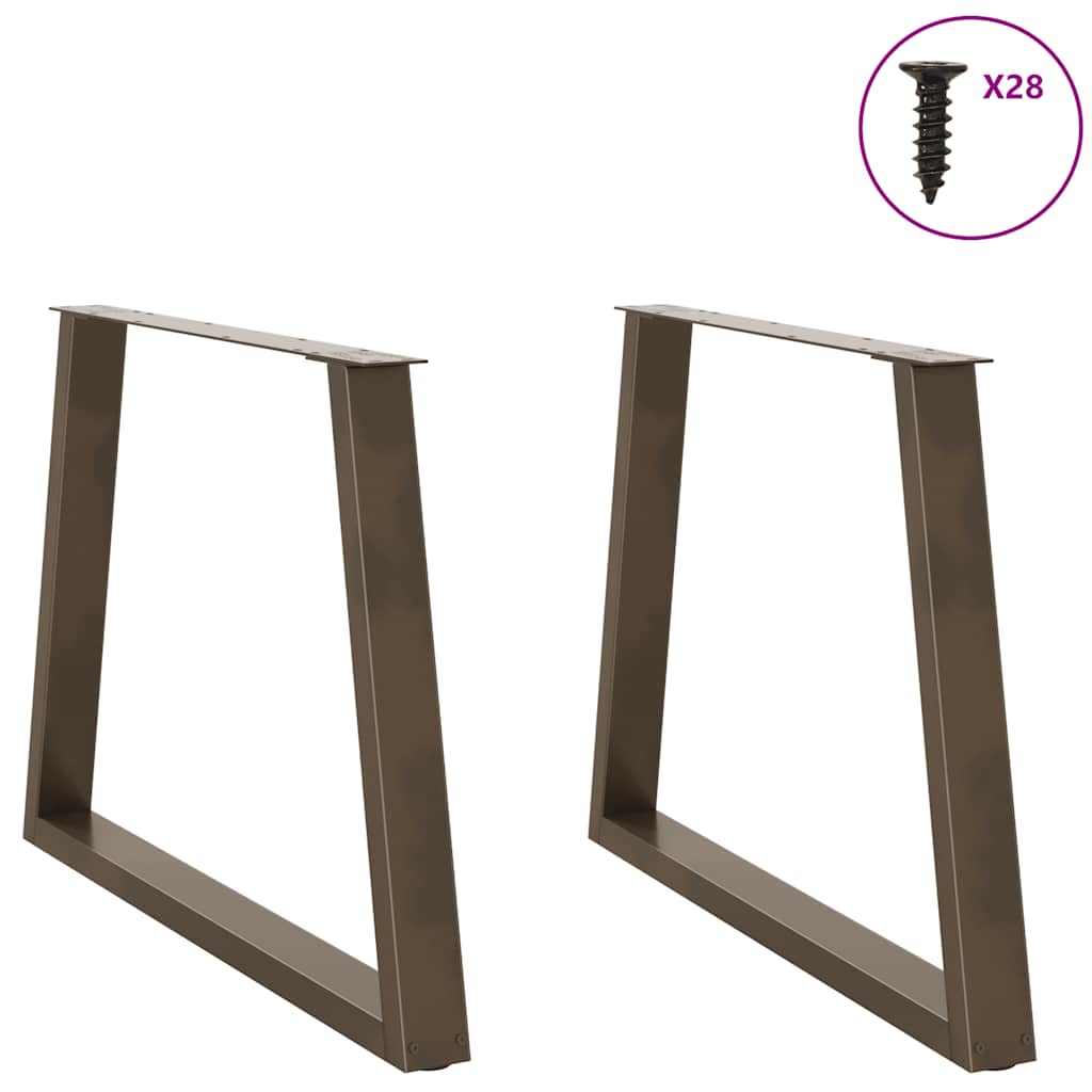 Noge za blagovaonski stol V-oblik 2 kom Prirodni čelik 90 x (72-73,3) cm Čelik