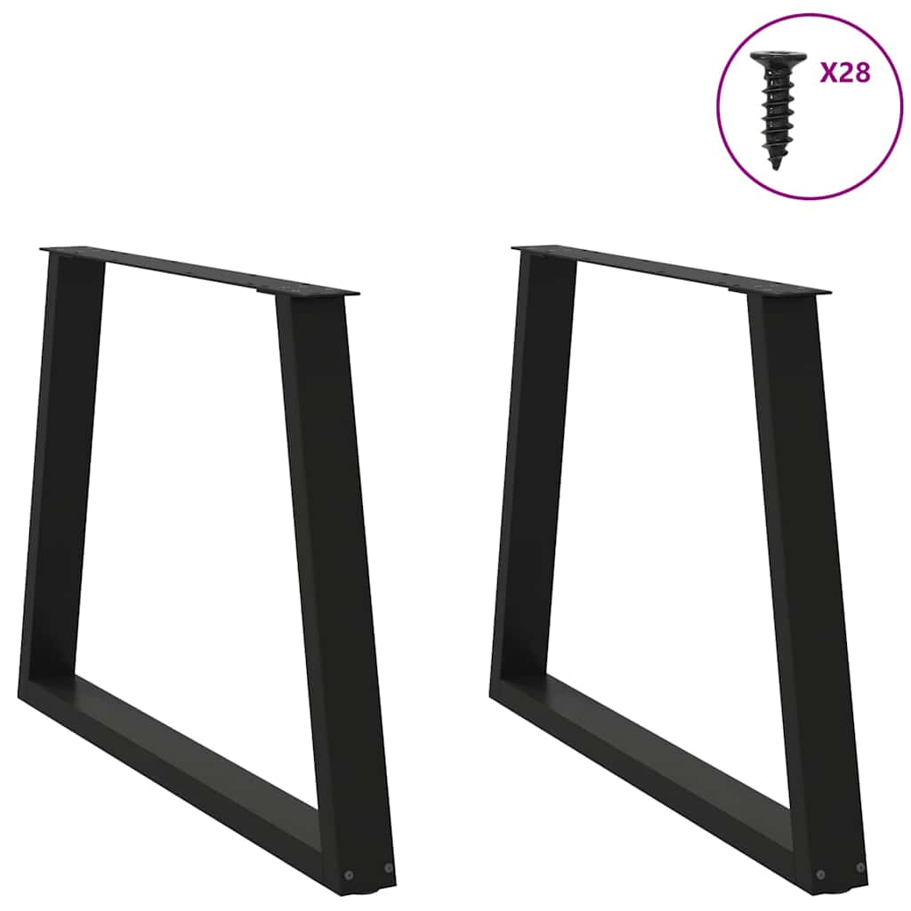 Noge za blagovaonski stol V-oblika 2 kom Crne 100 x (72-73,3) cm Čelik