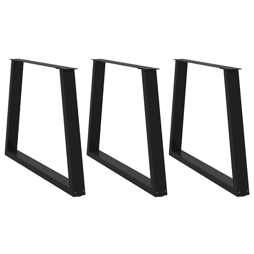 Noge za blagovaonski stol V-oblik 3 kom Crne 100 x (72-73,3) cm Čelik