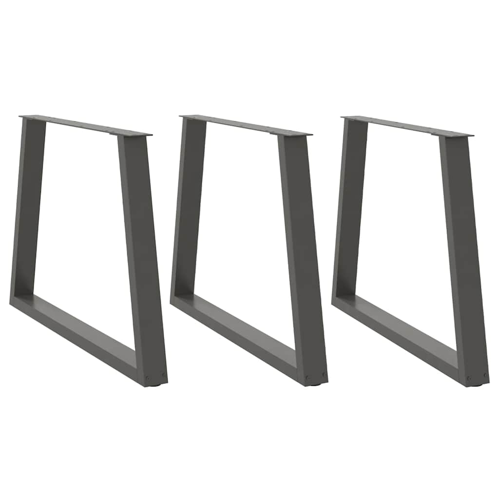 Noge za blagovaonski stol V-oblik 3 kom antracit 100 x (72-73,3) cm čelik