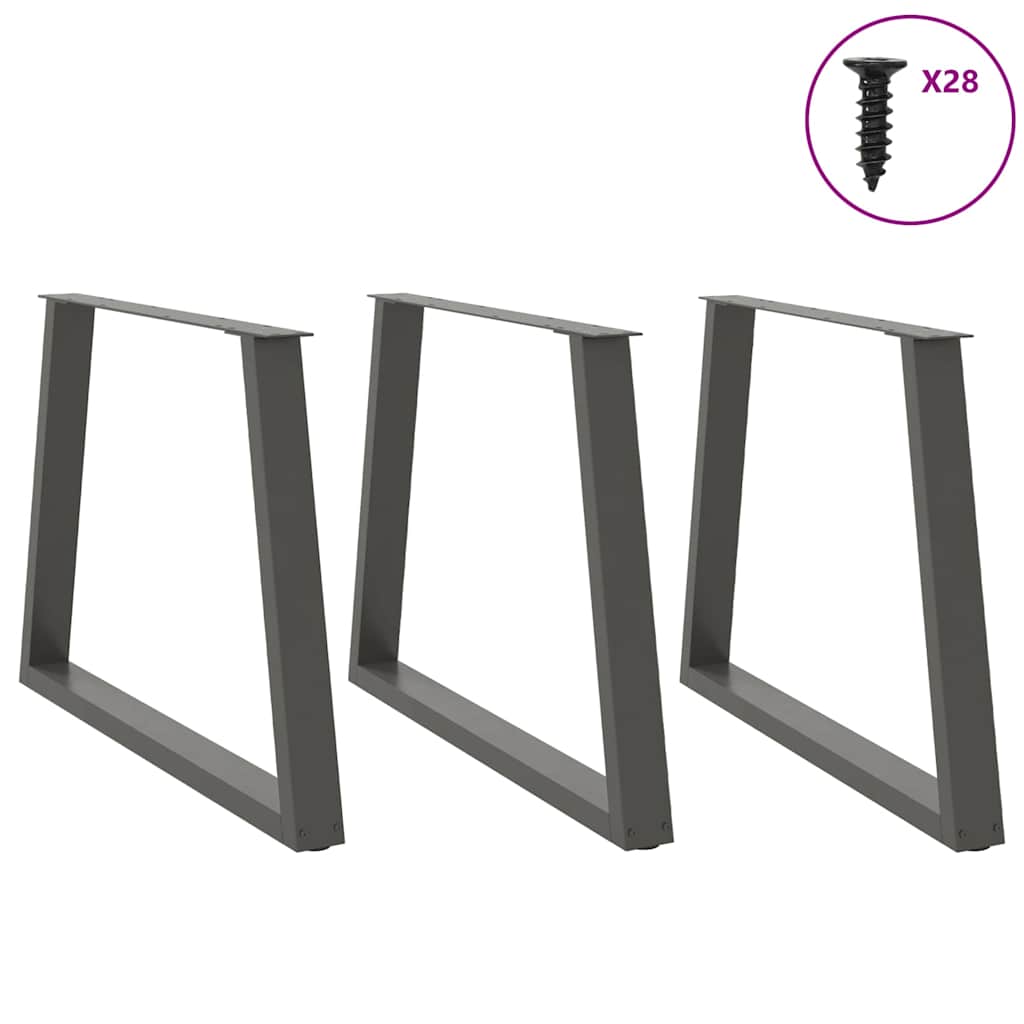 Noge za blagovaonski stol V-oblik 3 kom antracit 100 x (72-73,3) cm čelik