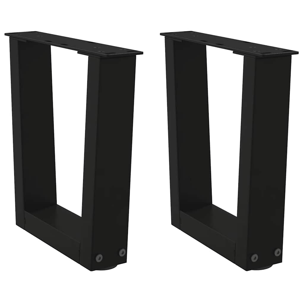 Noge za klub stolić V-oblika 2 kom Crne 40 x (30-31,3) cm Čelik