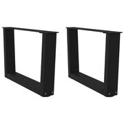 Noge za klub stolić V-oblika 2 kom Crne 50 x (30-31,3) cm Čelik
