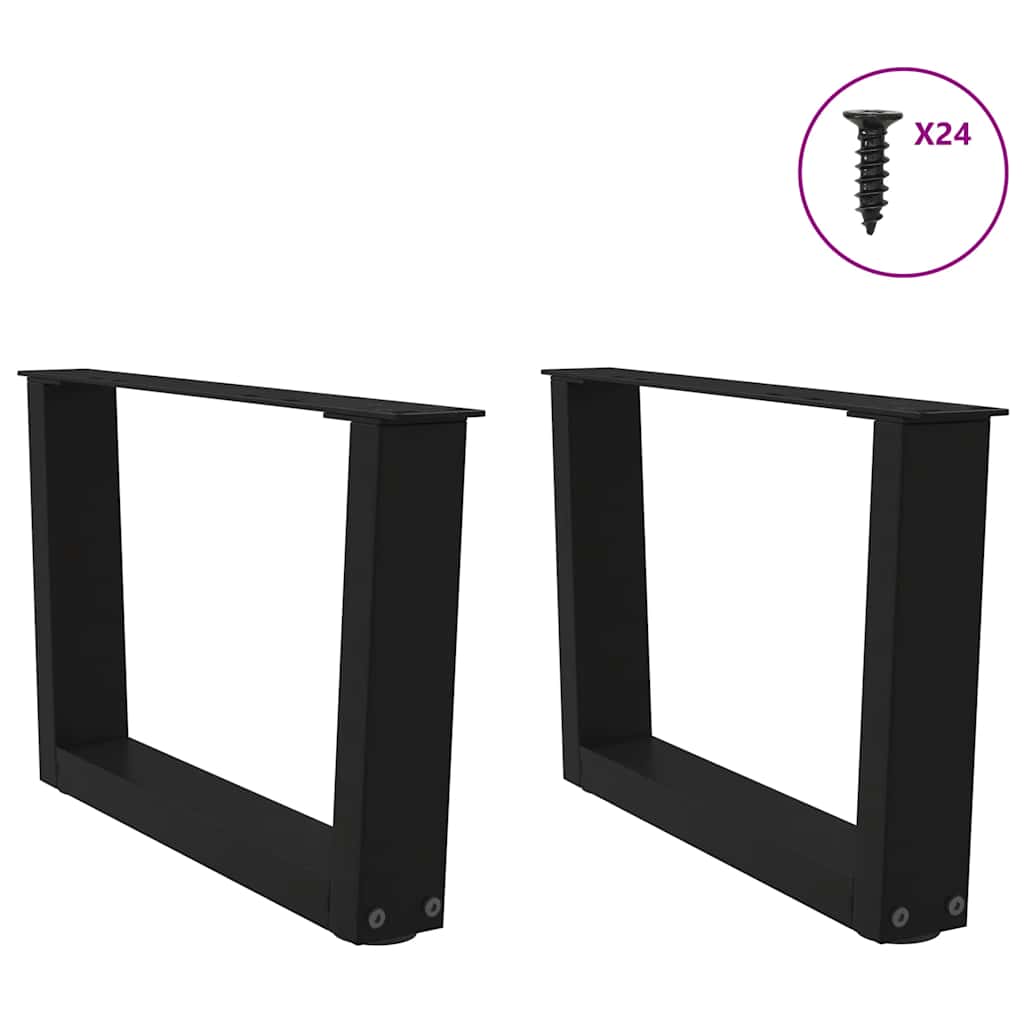 Noge za klub stolić V-oblika 2 kom Crne 50 x (30-31,3) cm Čelik